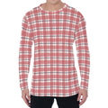 Pastel Madras Pattern Print Men's Long Sleeve T-Shirt