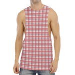 Pastel Madras Pattern Print Men's Muscle Tank Top