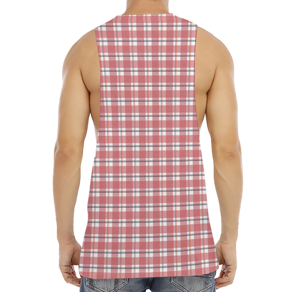 Pastel Madras Pattern Print Men's Muscle Tank Top