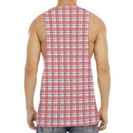 Pastel Madras Pattern Print Men's Muscle Tank Top