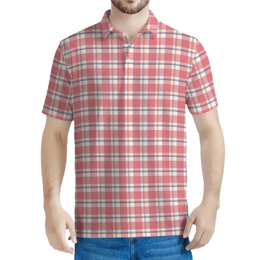 Pastel Madras Pattern Print Men's Polo Shirt