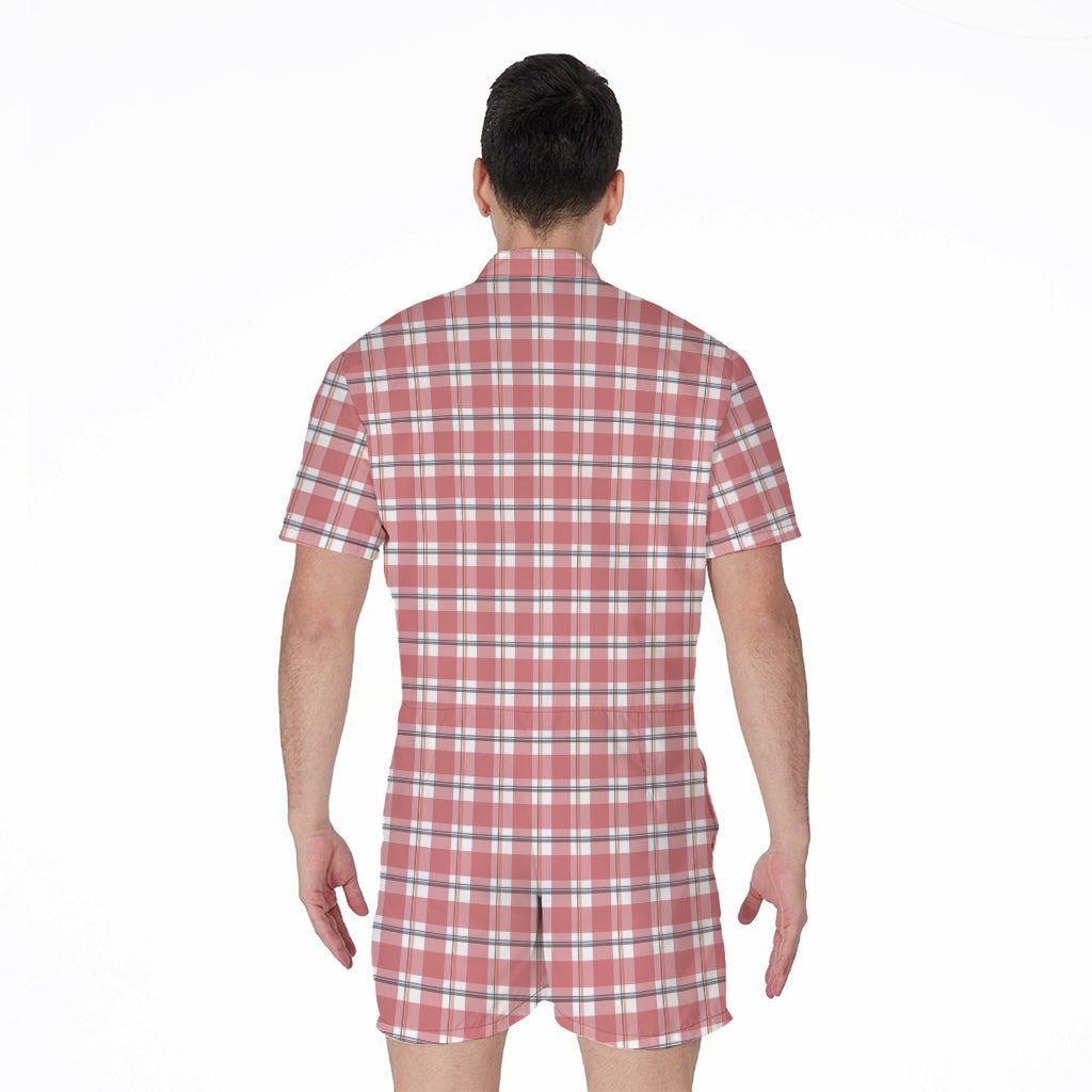 Pastel Madras Pattern Print Men's Rompers