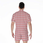 Pastel Madras Pattern Print Men's Rompers
