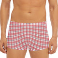Pastel Madras Pattern Print Men's Short Boxer Briefs