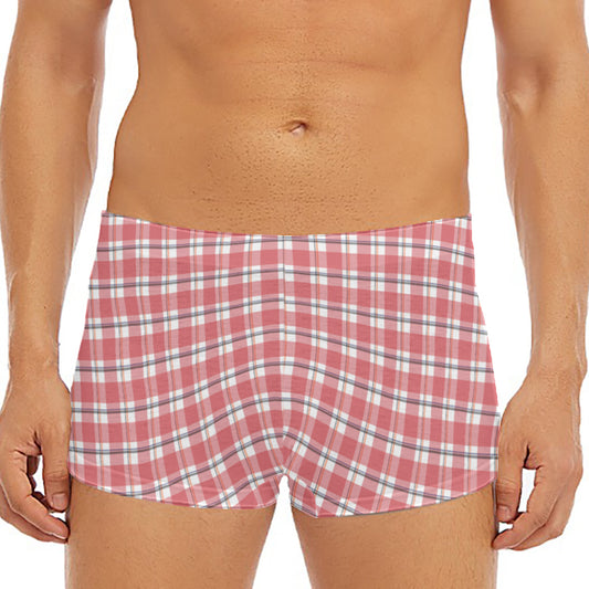 Pastel Madras Pattern Print Men's Short Boxer Briefs