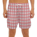 Pastel Madras Pattern Print Men's Split Running Shorts