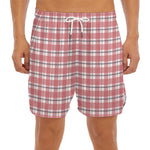 Pastel Madras Pattern Print Men's Split Running Shorts