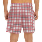 Pastel Madras Pattern Print Men's Split Running Shorts