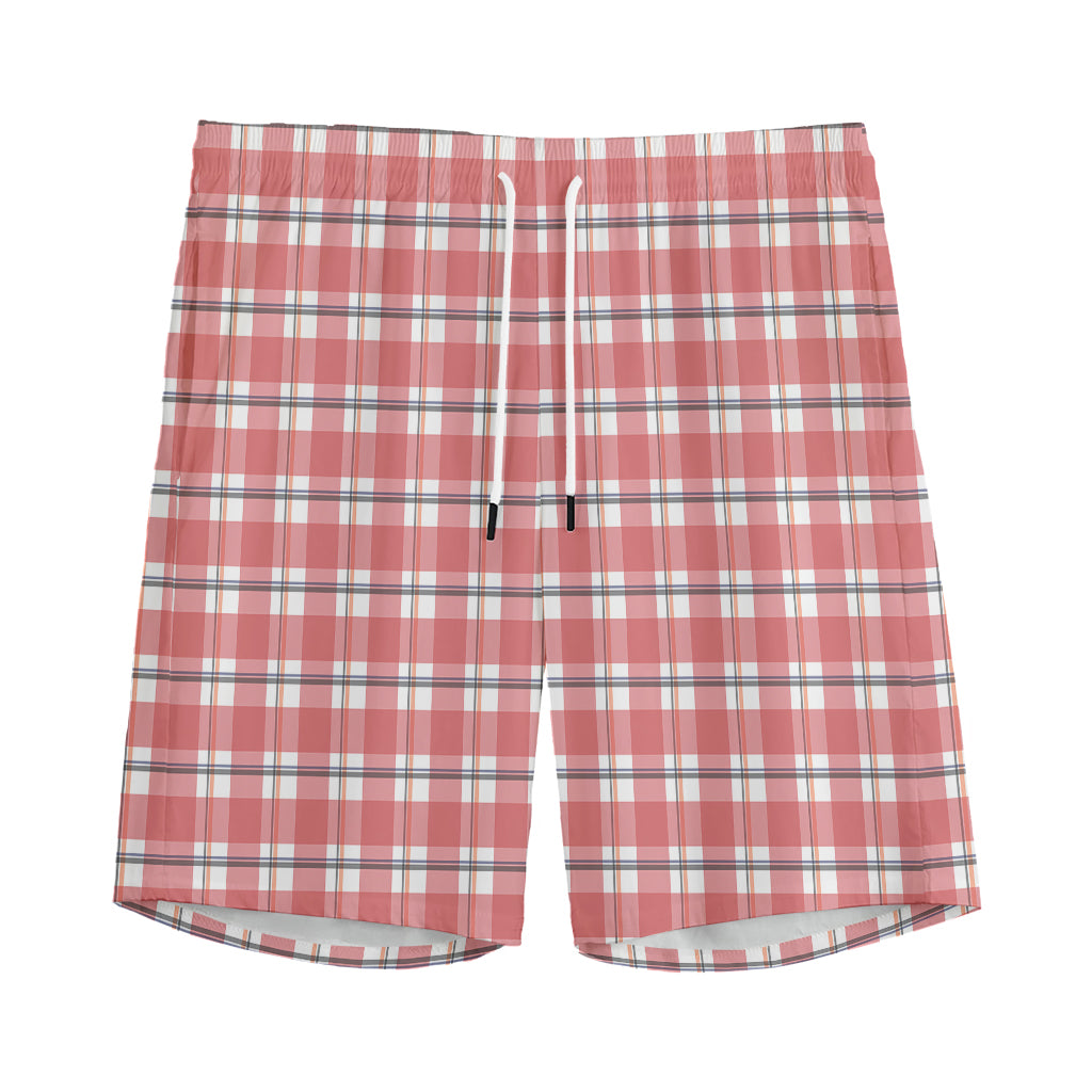 Pastel Madras Pattern Print Men's Sports Shorts