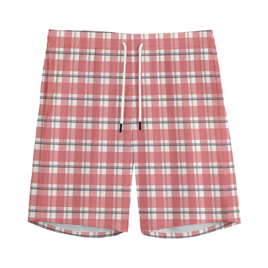 Pastel Madras Pattern Print Men's Sports Shorts