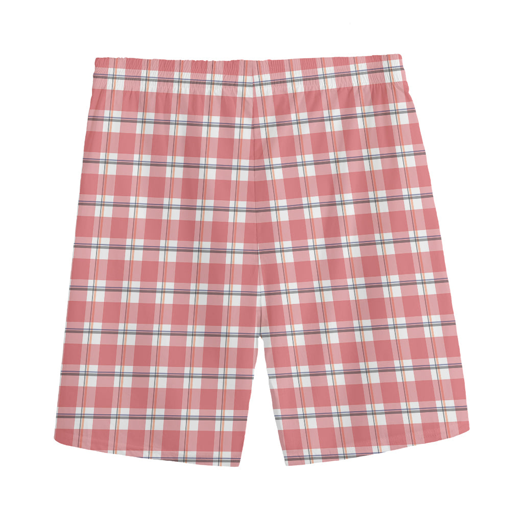 Pastel Madras Pattern Print Men's Sports Shorts