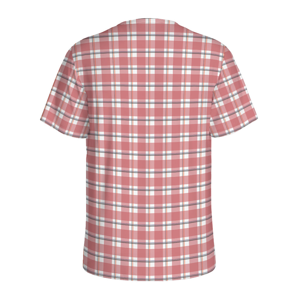 Pastel Madras Pattern Print Men's Sports T-Shirt