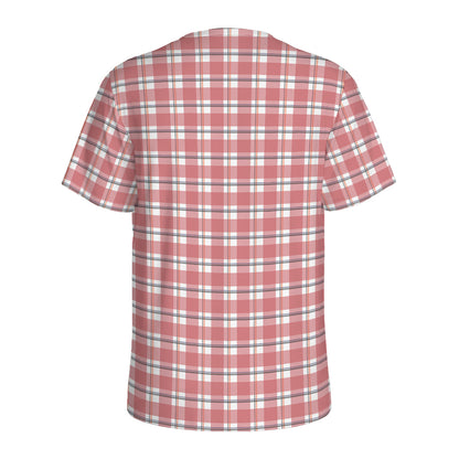 Pastel Madras Pattern Print Men's Sports T-Shirt
