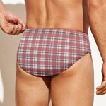 Pastel Madras Pattern Print Men's Swim Briefs