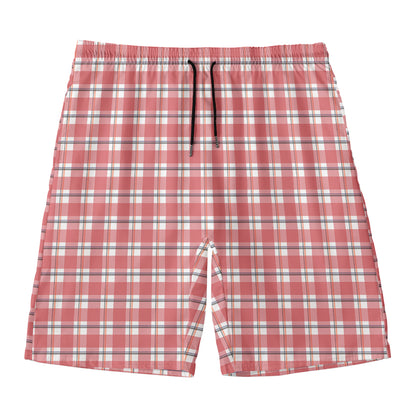 Pastel Madras Pattern Print Men's Swim Trunks