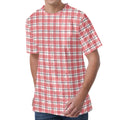 Pastel Madras Pattern Print Men's Velvet T-Shirt