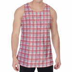 Pastel Madras Pattern Print Men's Velvet Tank Top