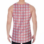 Pastel Madras Pattern Print Men's Velvet Tank Top