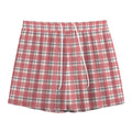Pastel Madras Pattern Print Mesh Shorts