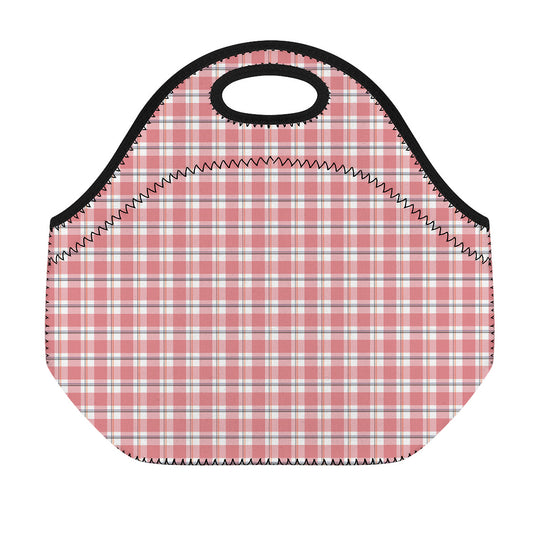 Pastel Madras Pattern Print Neoprene Lunch Bag