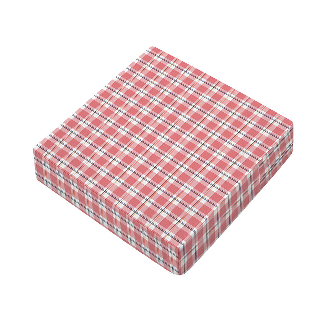Pastel Madras Pattern Print Outdoor Seat Cushion Cover
