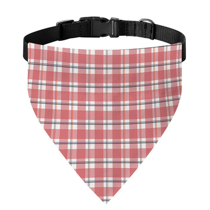 Pastel Madras Pattern Print Over The Collar Dog Bandana