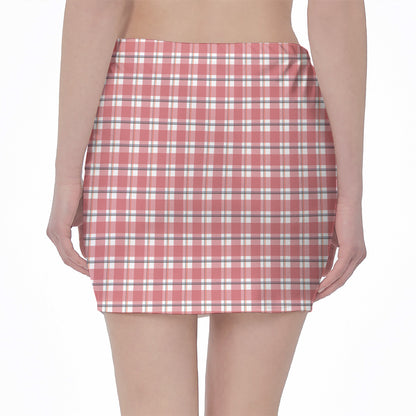 Pastel Madras Pattern Print Pencil Mini Skirt