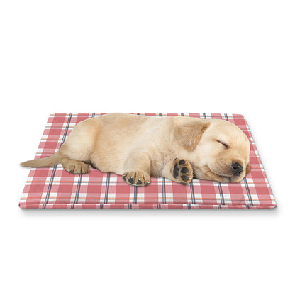 Pastel Madras Pattern Print Pet Cooling Mat Cover