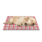 Pastel Madras Pattern Print Pet Cooling Mat Cover