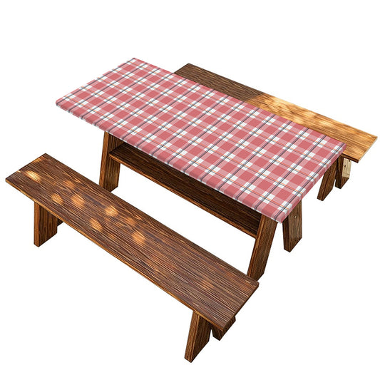Pastel Madras Pattern Print Picnic Table Cover