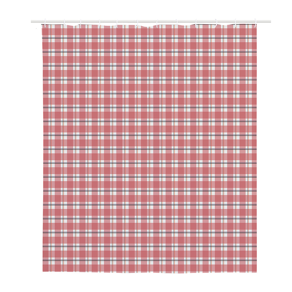 Pastel Madras Pattern Print Polyester Shower Curtain