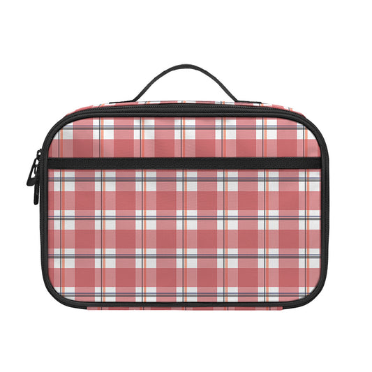Pastel Madras Pattern Print Portable Lunch Bag