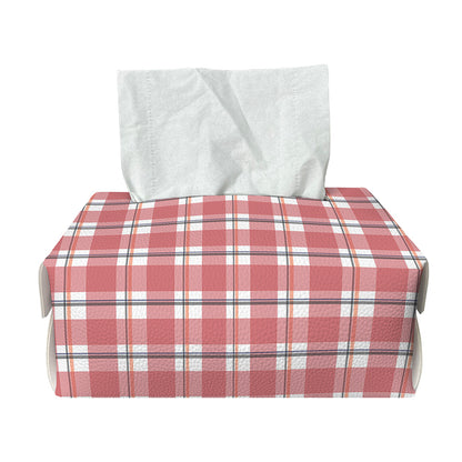 Pastel Madras Pattern Print Rectangle Tissue Box Cover