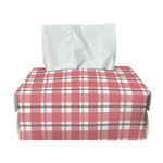 Pastel Madras Pattern Print Rectangle Tissue Box Cover