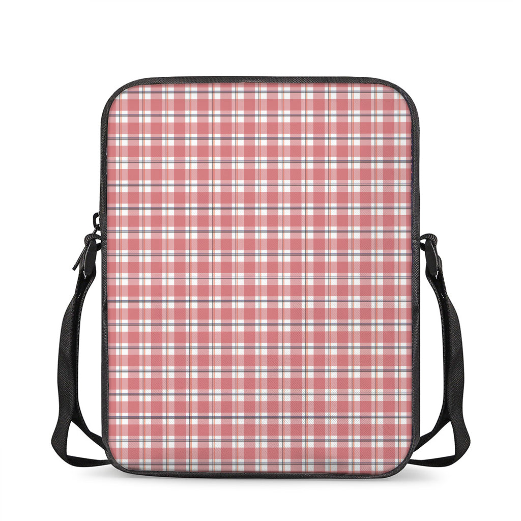 Pastel Madras Pattern Print Rectangular Crossbody Bag