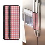 Pastel Madras Pattern Print Refrigerator Handle Covers
