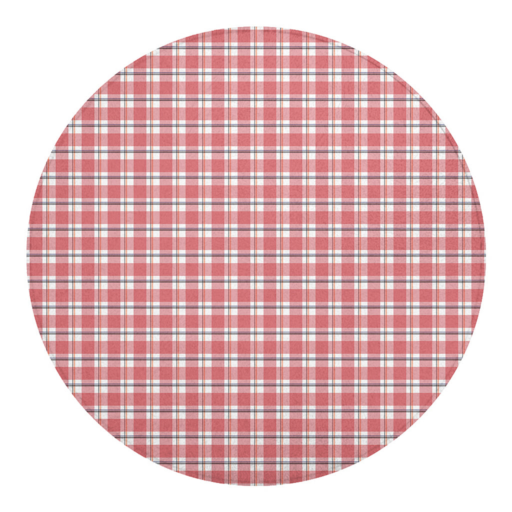 Pastel Madras Pattern Print Round Blanket