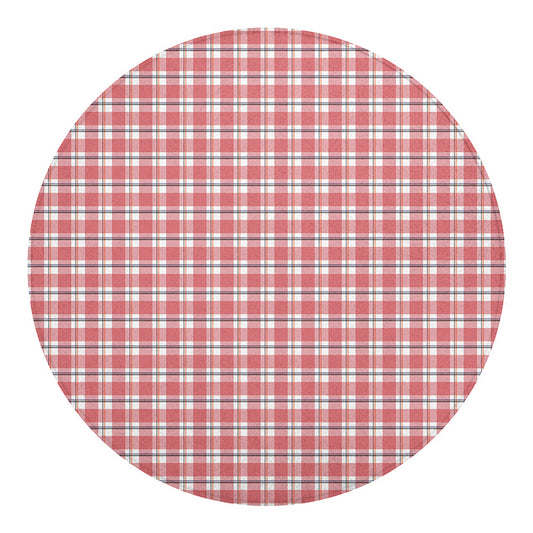 Pastel Madras Pattern Print Round Blanket
