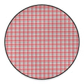 Pastel Madras Pattern Print Round Floor Mat
