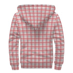 Pastel Madras Pattern Print Sherpa Lined Zip Up Hoodie