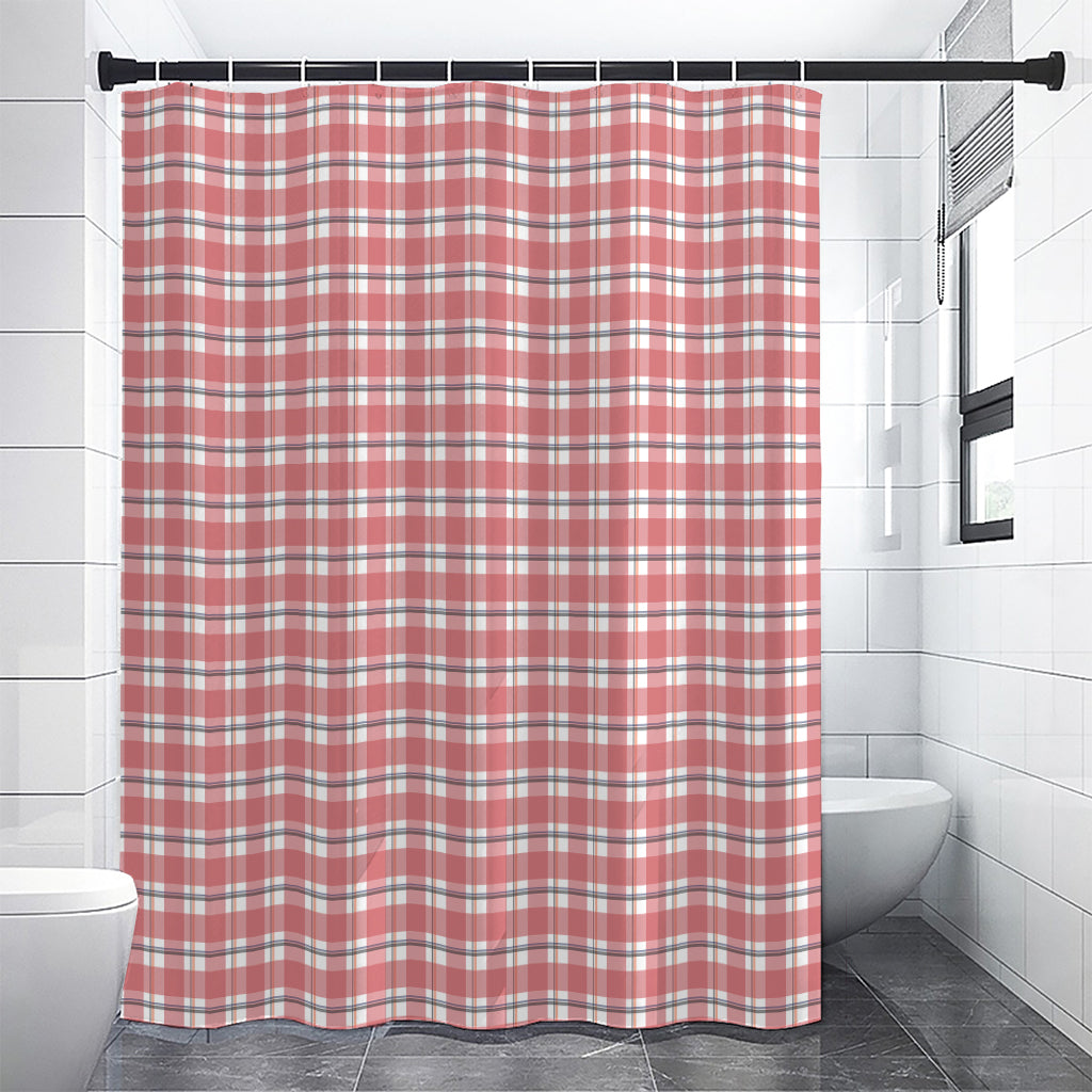 Pastel Madras Pattern Print Shower Curtain