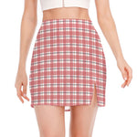 Pastel Madras Pattern Print Side Slit Mini Skirt