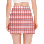 Pastel Madras Pattern Print Side Slit Mini Skirt