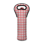 Pastel Madras Pattern Print Single Neoprene Wine Tote