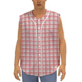 Pastel Madras Pattern Print Sleeveless Baseball Jersey