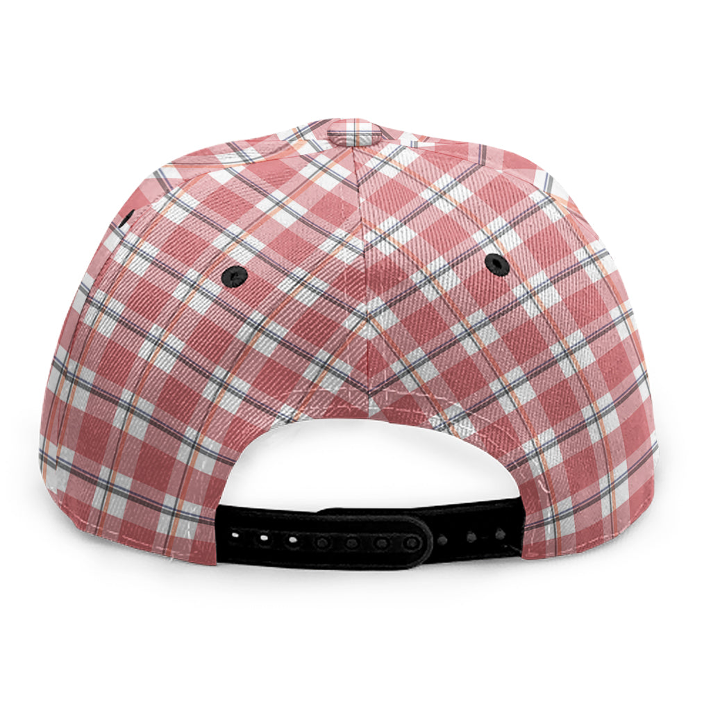 Pastel Madras Pattern Print Snapback Cap