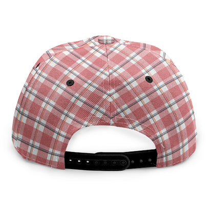 Pastel Madras Pattern Print Snapback Cap