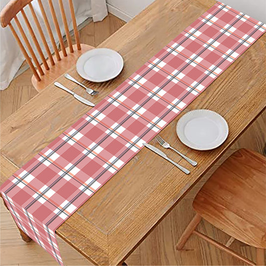Pastel Madras Pattern Print Table Runner