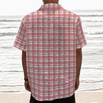 Pastel Madras Pattern Print Textured Short Sleeve Shirt