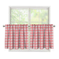 Pastel Madras Pattern Print Tier Curtains